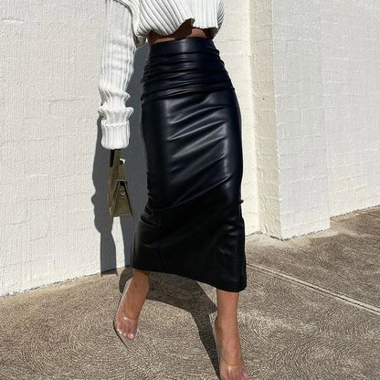 Faux Leather Pencil Skirt