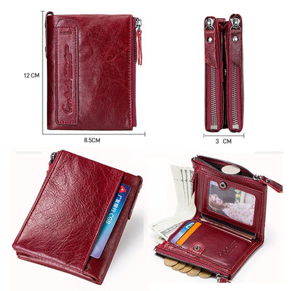 Zipper Leather Wallet