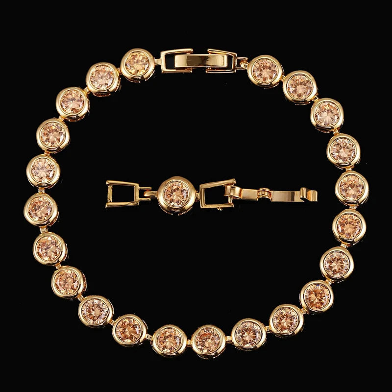 Purple Crystal Charm Bracelet