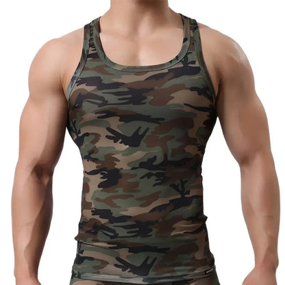 Camouflage Elastic Quick-Dry Tank Top