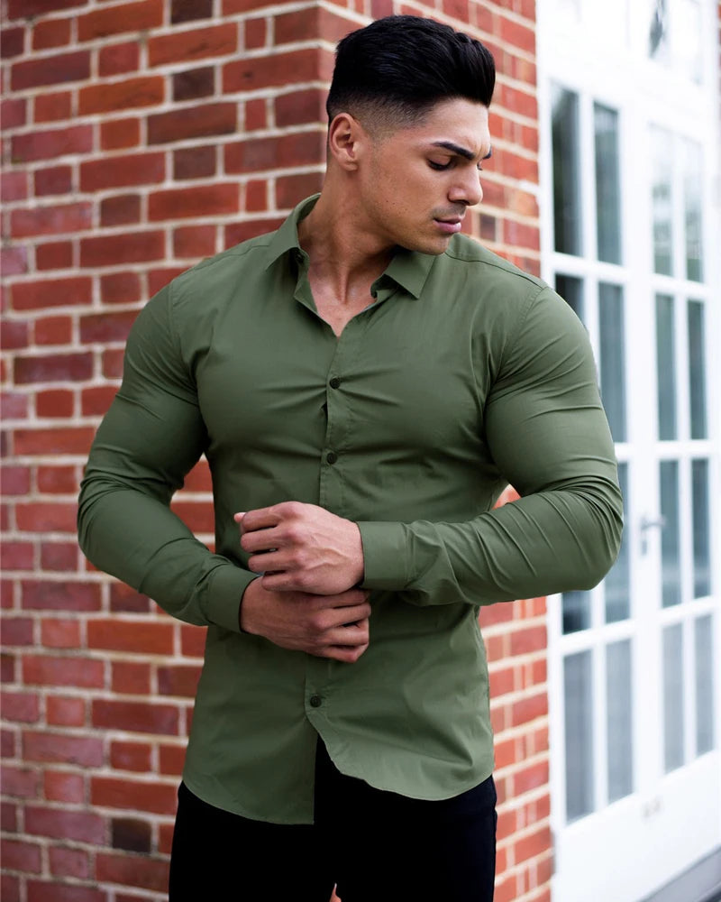 Modern Solid Dress Shirt