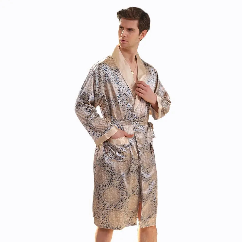 Plus-Size Satin Nightgown Bathrobe