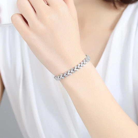 Heart Diamond Charm Bracelet