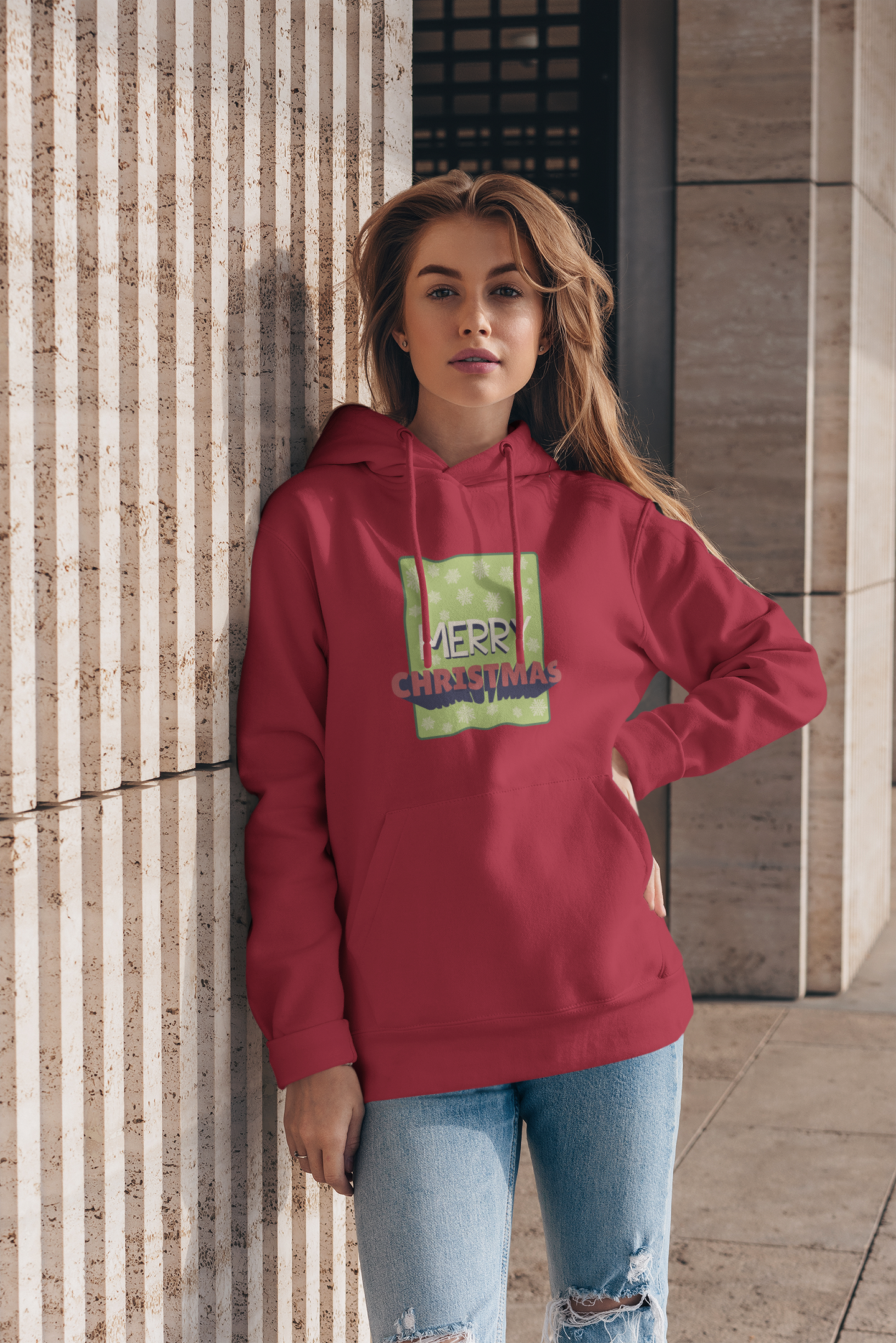 Unisex Merry Christmas Fleece Hoodie