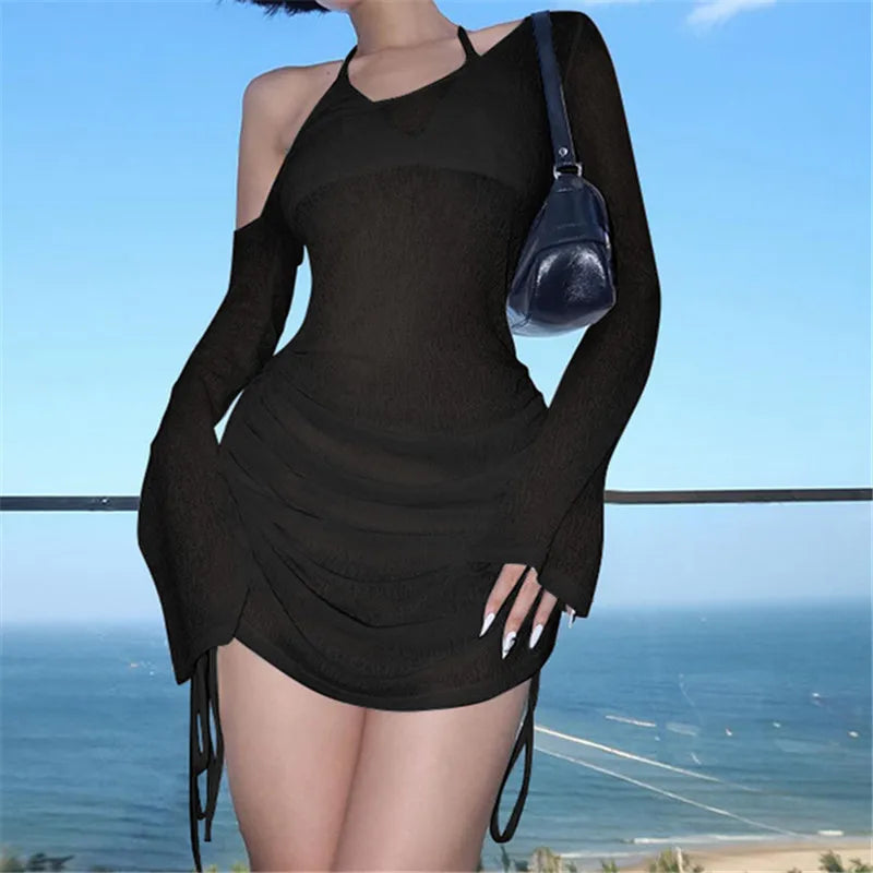 One Shoulder Ruched Dress