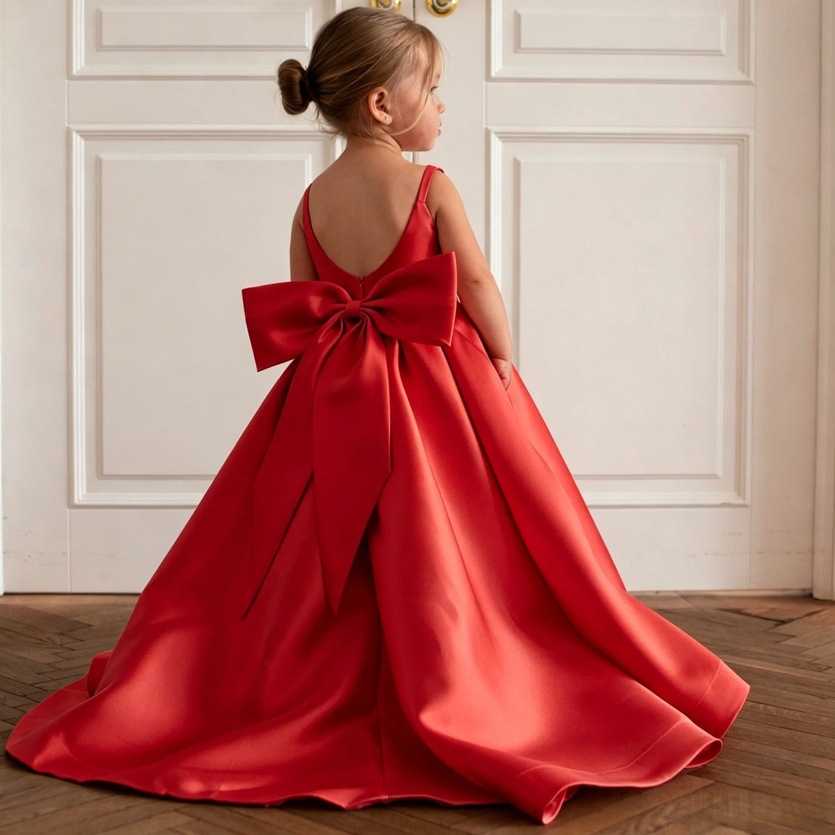Satin A-Line Flower Girl Dress