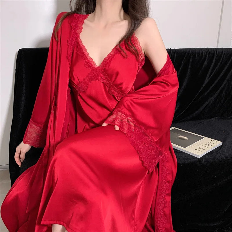 Elegant Summer Silk Bathrobe