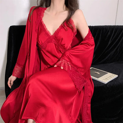 Elegant Summer Silk Bathrobe