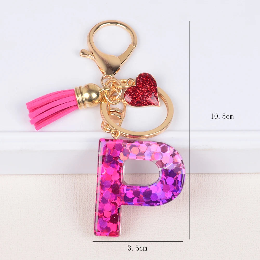 A-Z Alphabet Initial Letter Keychain