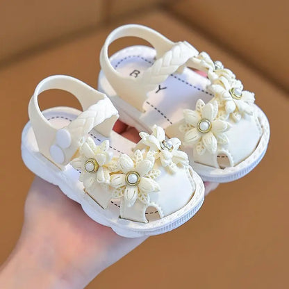 Floral Pearl Closed-Toe Sandals