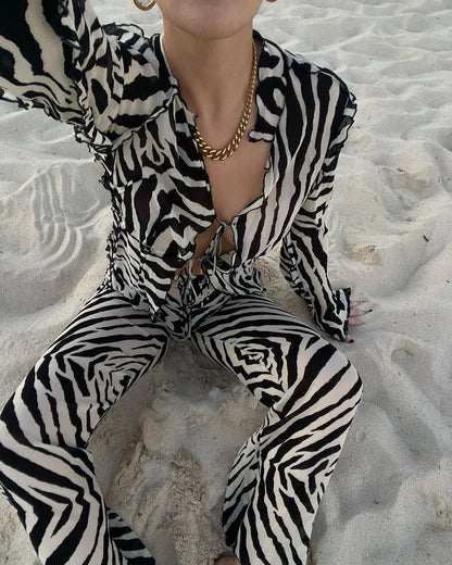 Striped Ruffle Set