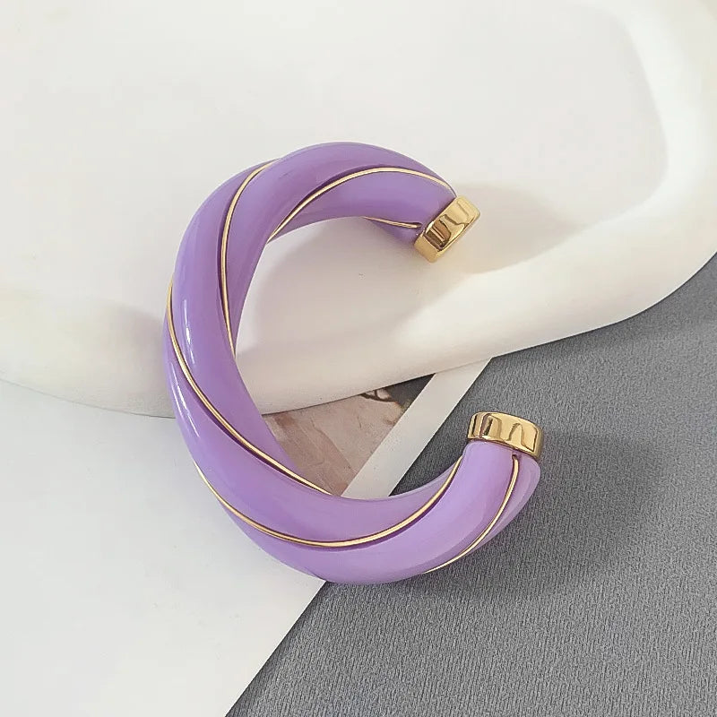 Geometric Leather Cuff Bracelet