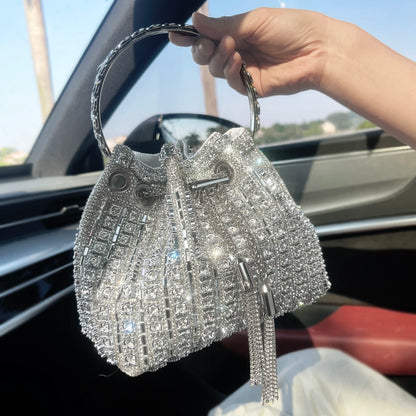Crystal Rhinestone Bucket Clutch