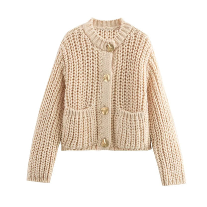 Button Pocket Knit Cardigan