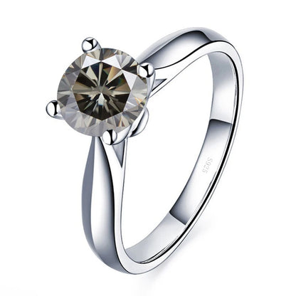Round Moissanite Band Ring