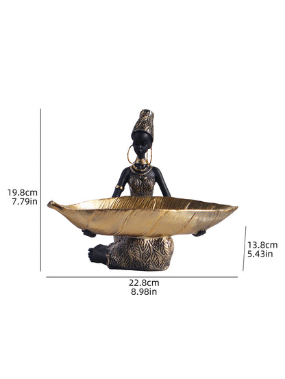 African Girl Plate Sculpture