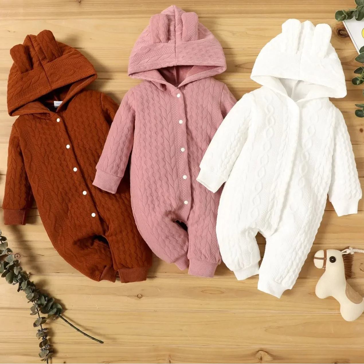 Newborn Hooded Baby Romper