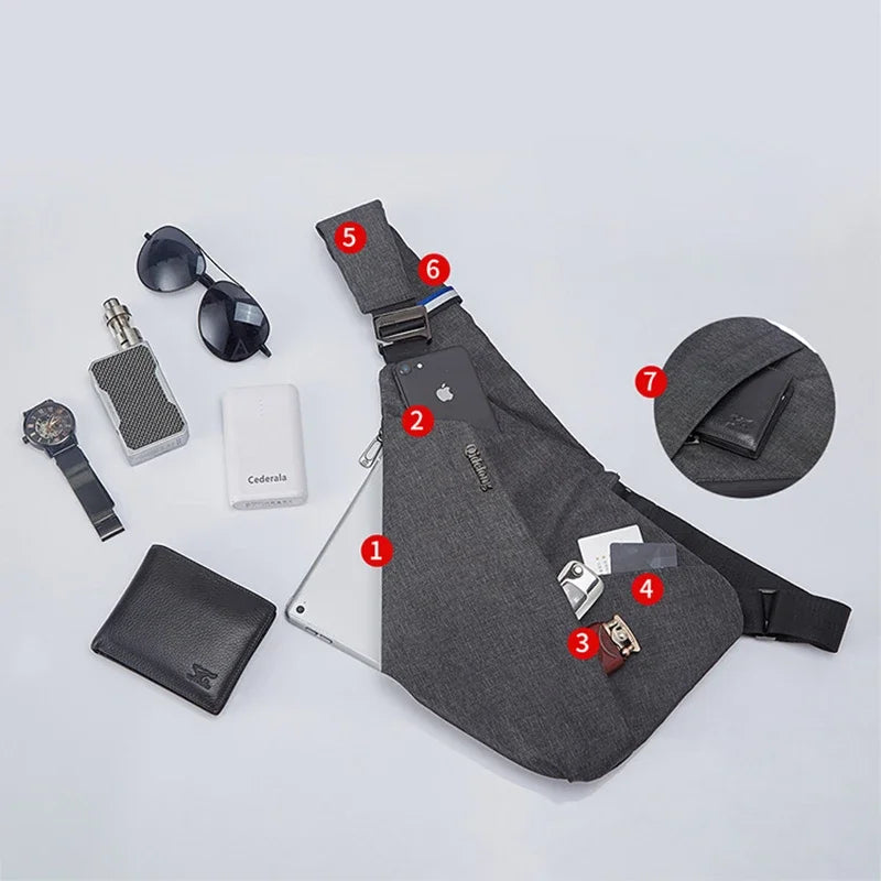 Anti-Theft Multi-Pocket Crossbody Bag