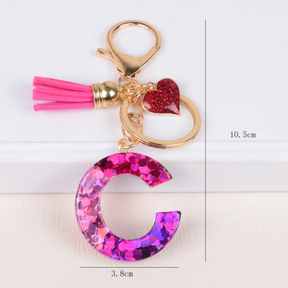 A-Z Alphabet Initial Letter Keychain