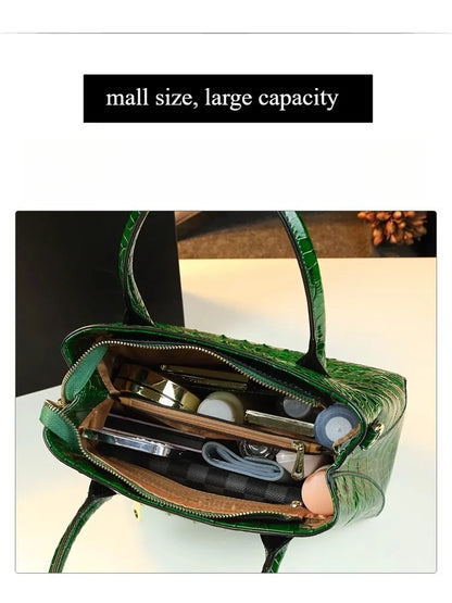 Polyester Zipper Shoulder Bag Crocodile