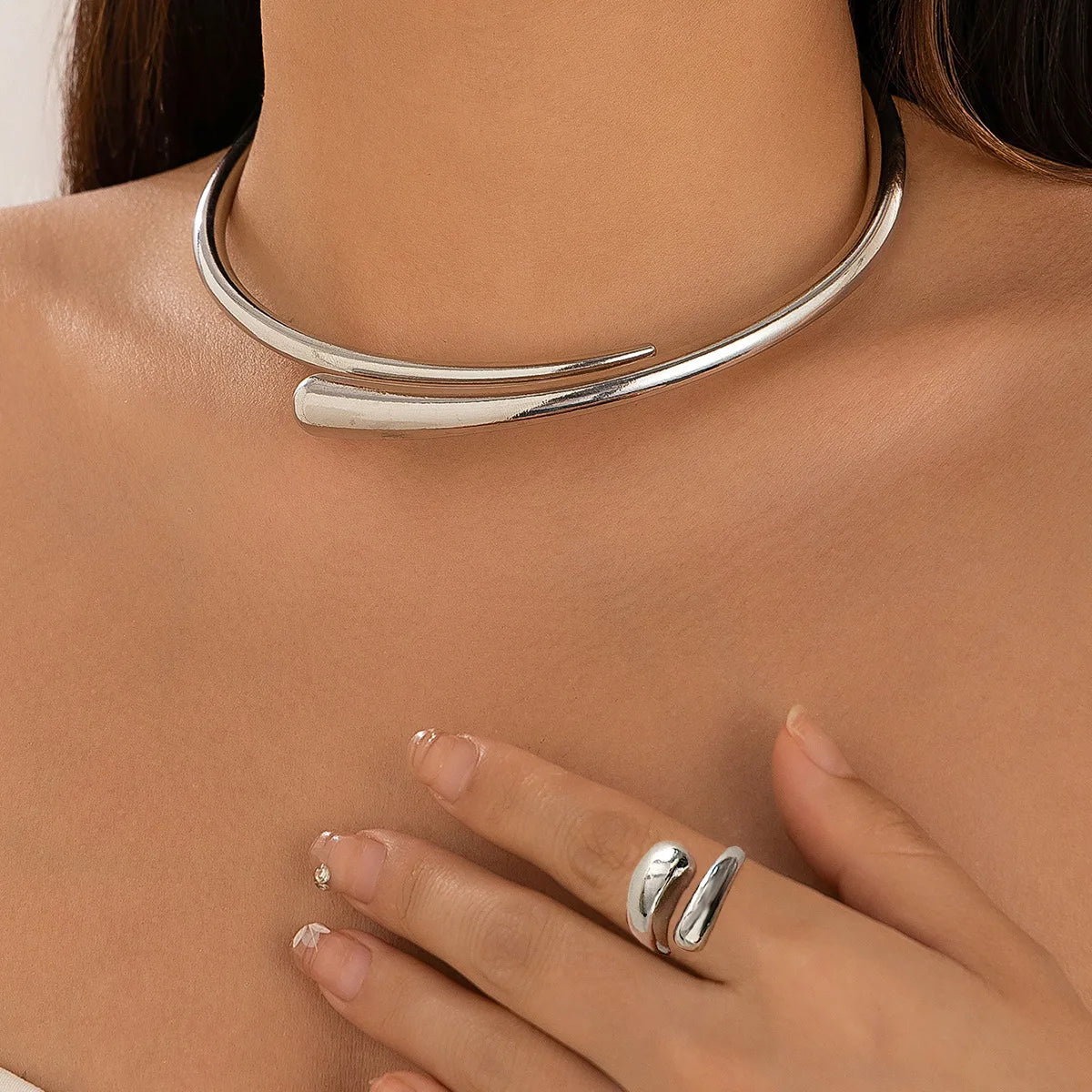 Geometric Metal Jewelry Set