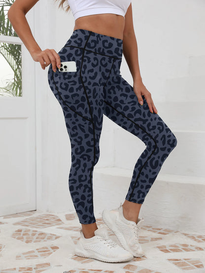 Printed Pocket Tummy-Control Pants