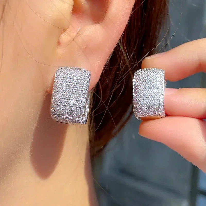 Cubic Zirconia Hoop Earrings