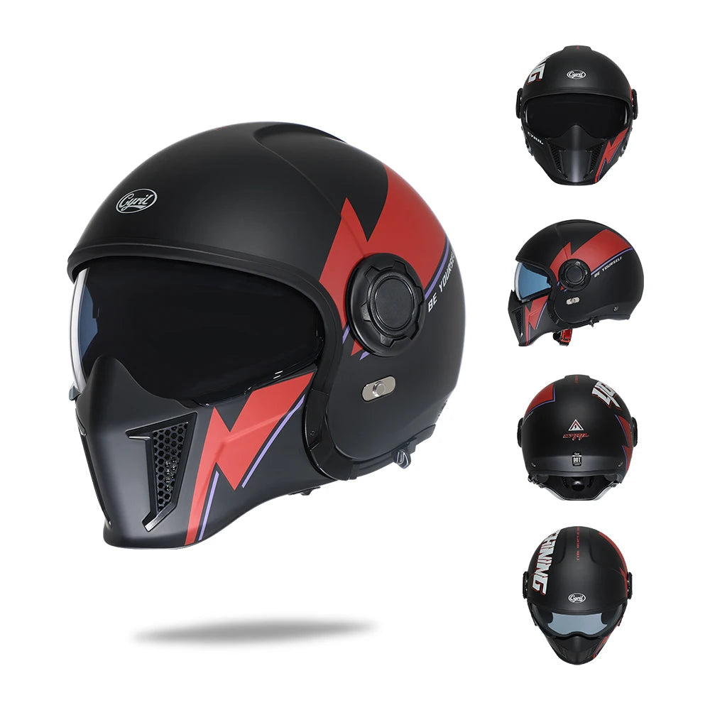 CYRIL Double-Lens Modular Open-Face Helmet