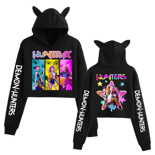 Kpop Demon Hunter Crop Hoodie
