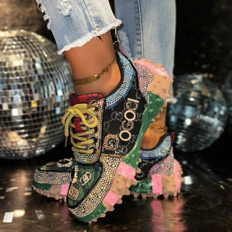 Women’s Rhinestone Platform Sneakers