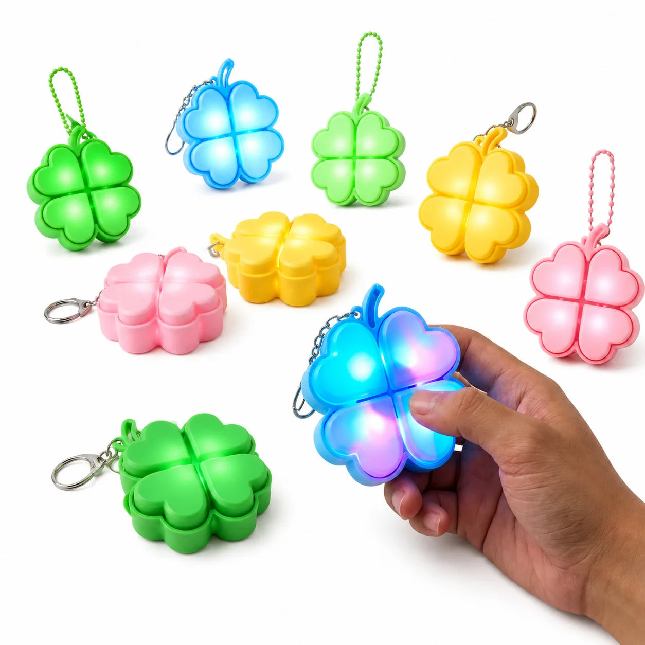 Clover Keycap Keychain LED Clicker