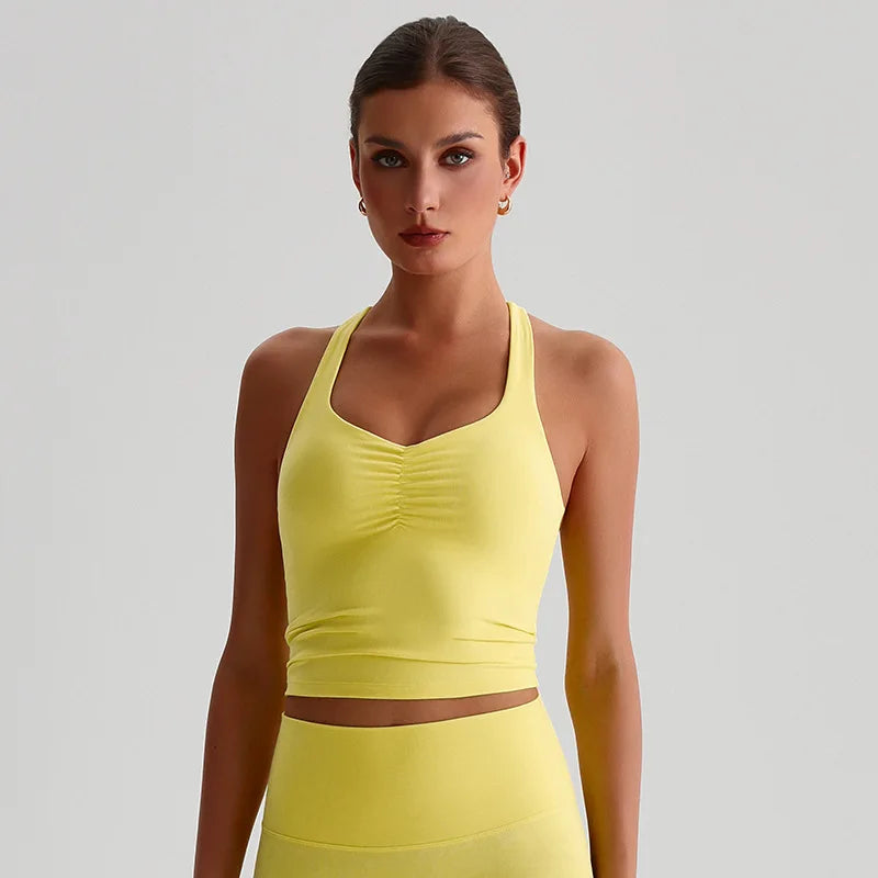Cross-Back Padded Tank Bra