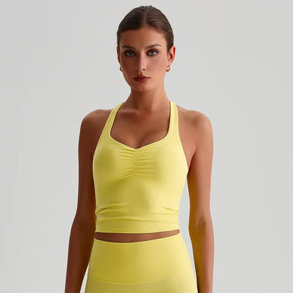 Cross-Back Padded Tank Bra