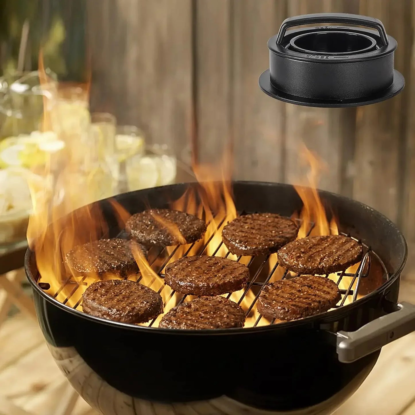 Plastic Kitchen Gadgets Round Hamburger
