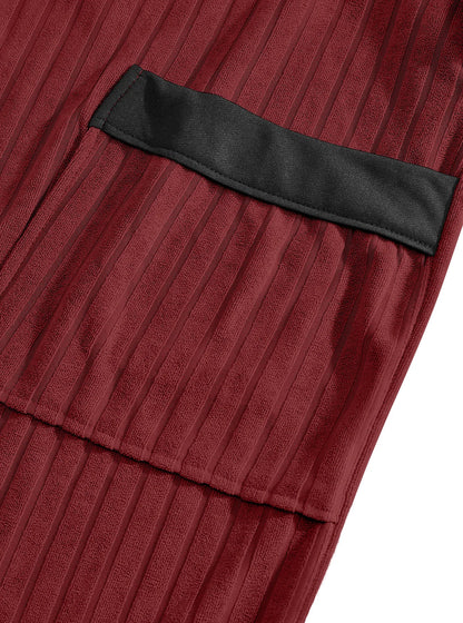 Long Patterned Belted Bathrobe