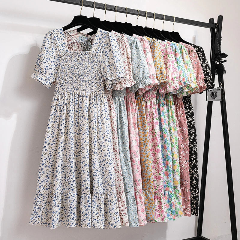 Summer Pleated Chiffon Dress