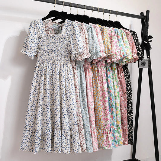 Summer Pleated Chiffon Dress
