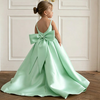 Satin A-Line Flower Girl Dress