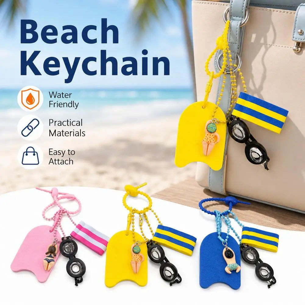 Cartoon Swimming Keychain Summer Pool