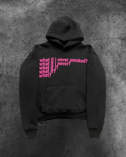 Pink Print Oversized Hoodie