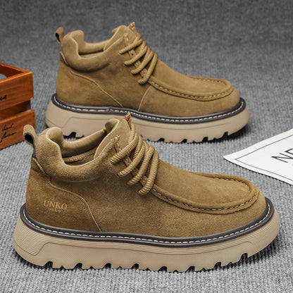 Suede Lace-Up Ankle Boots