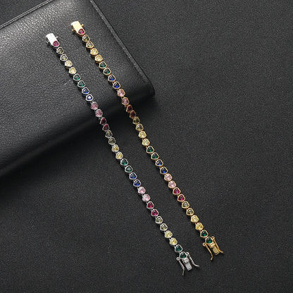 Heart Zircon Chain Bracelet