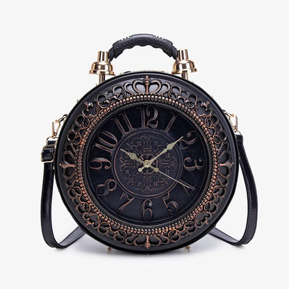 Circular Hollow-Out Clock Bag