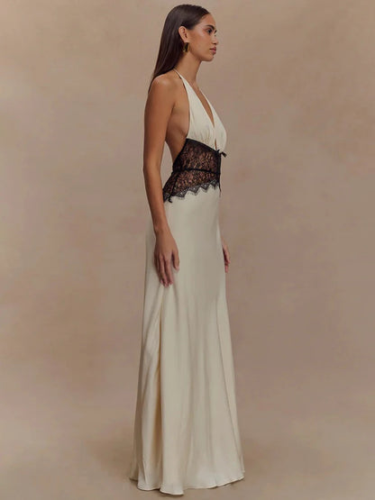 Patchwork Halter Dress