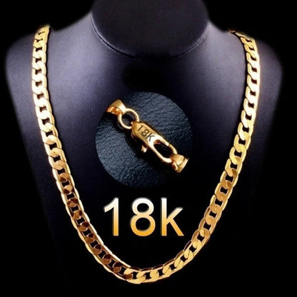 18K Gold Cuban Chain Necklace