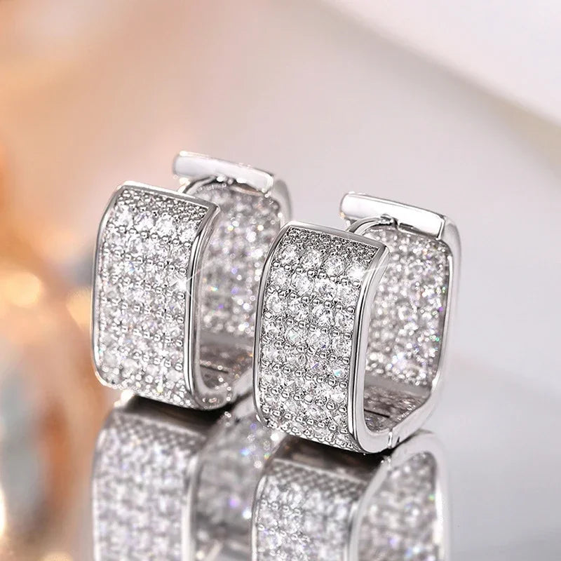 Cubic Zirconia Hoop Earrings