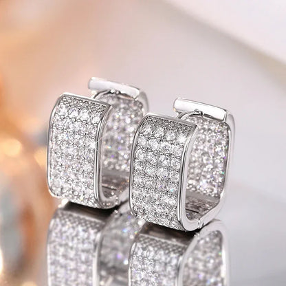 Cubic Zirconia Hoop Earrings