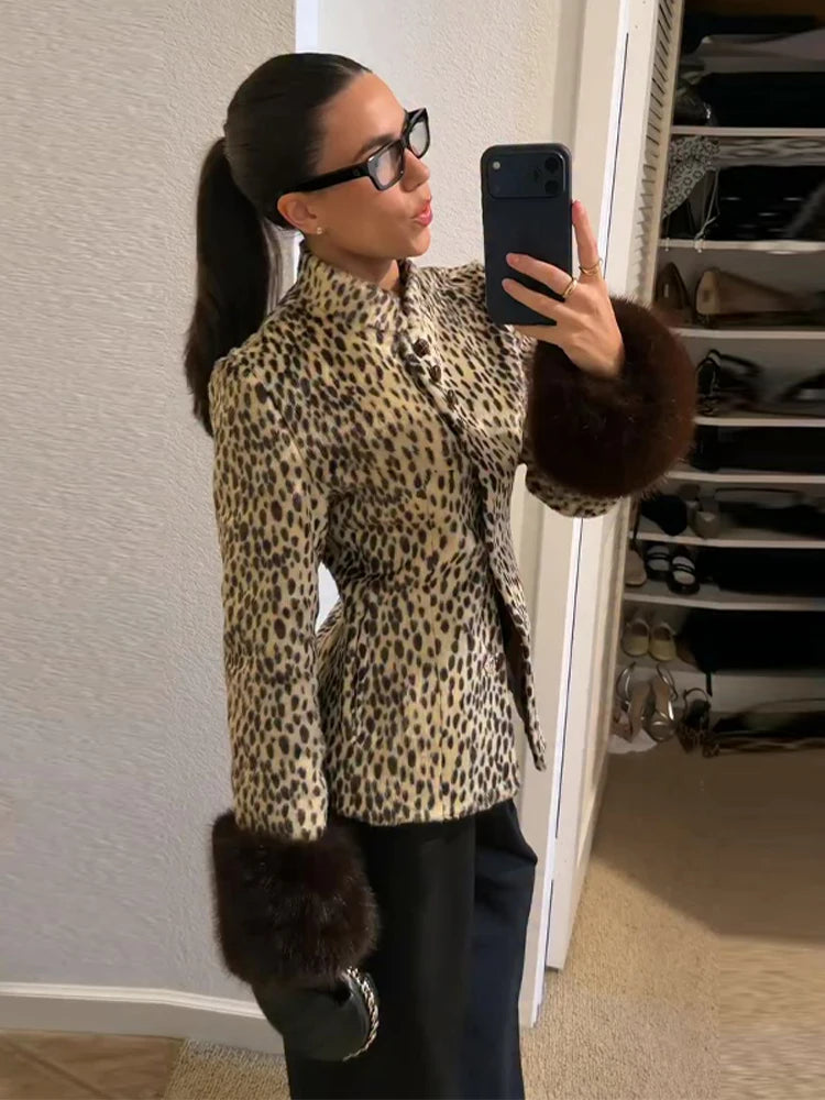 Spotted Faux Fur Jacket