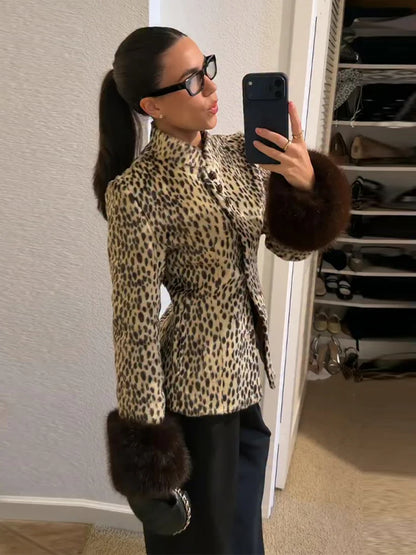 Spotted Faux Fur Jacket