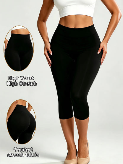 High Waist Seamless Capri Leggings